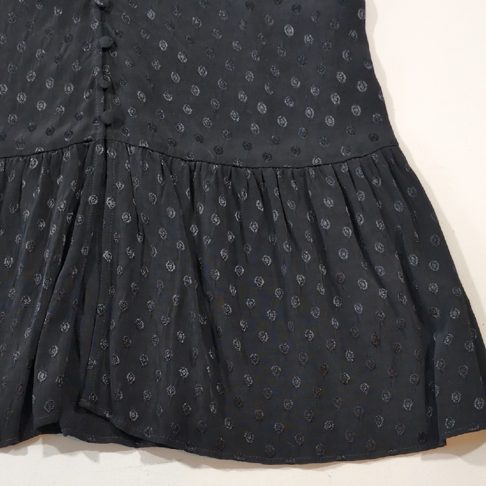 Maeve Anthropologie Black Button-Front Midi Dress with Tie Sleeves - Picture 8 of 15
